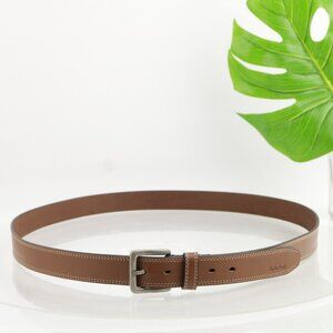 Timberland Mens Belt Size 56 4XL Tan Brown Leather Double Stitched‎ Casual Work